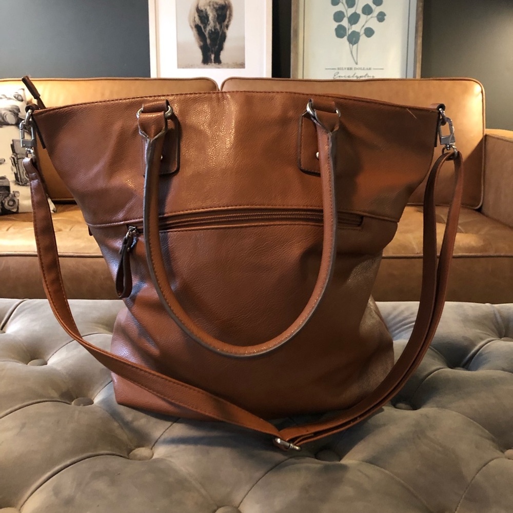 Camel Vegan Leather Bag